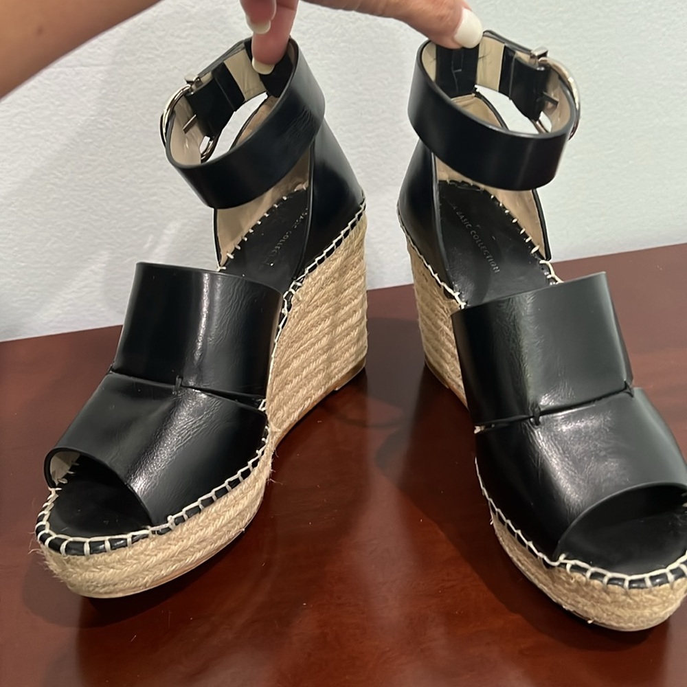 Zara Basic Collection, Espadrille Wedge, Black, S… - image 2